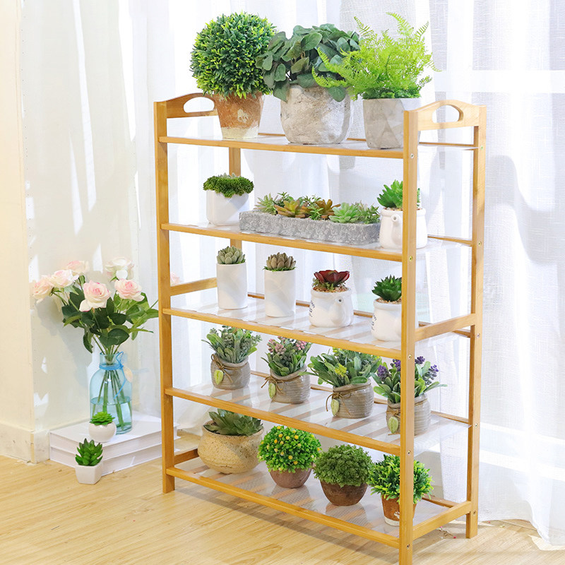 Simple Nan Bamboo Flower Shelf Balcony Flower Shelf Multilayer Economy Type Shelf Multi Meat Potted Room Outdoor Dish View Shelf