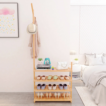 Storage economical shoe rack simple multi-layer household door dustproof dormitory solid wood shoe cabinet provincial space special price