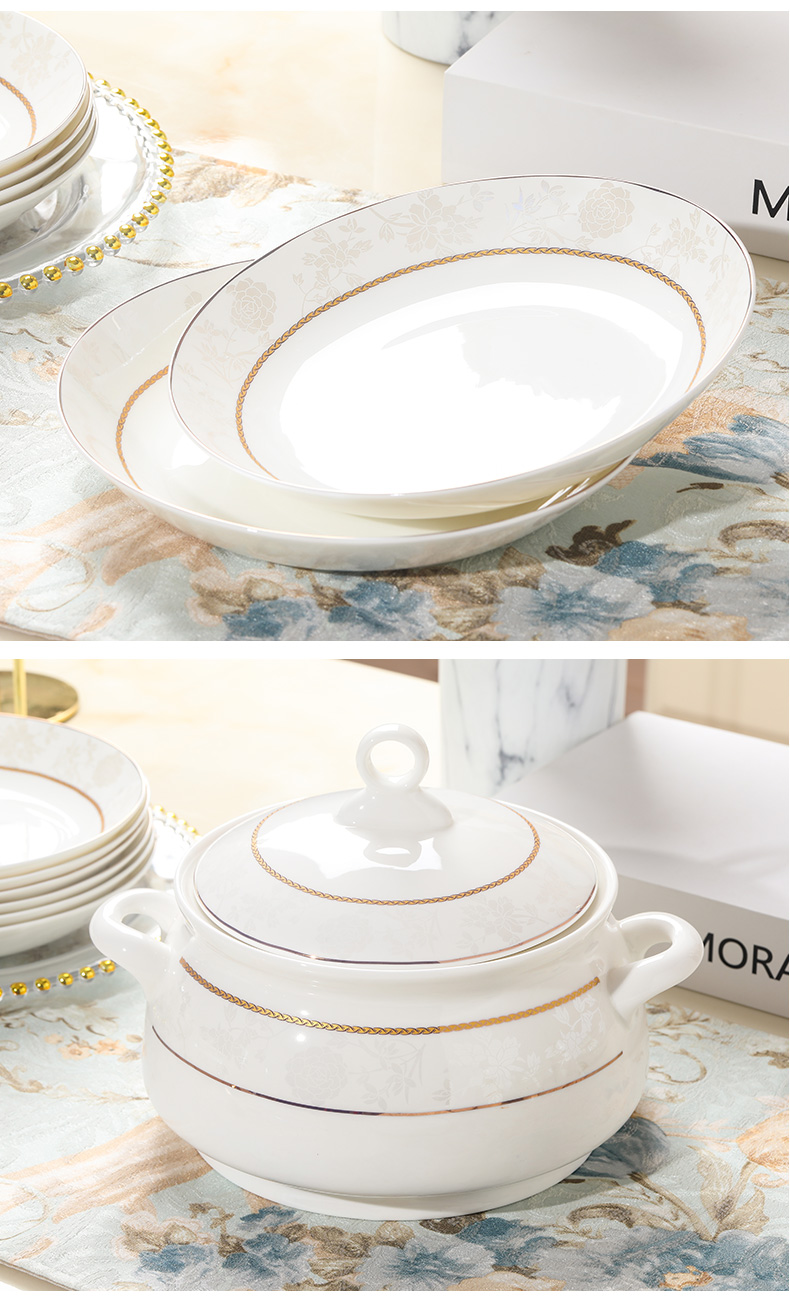 Dishes suit household European contracted yellow up phnom penh jingdezhen ceramic tableware suit Chinese Dishes composite ceramics