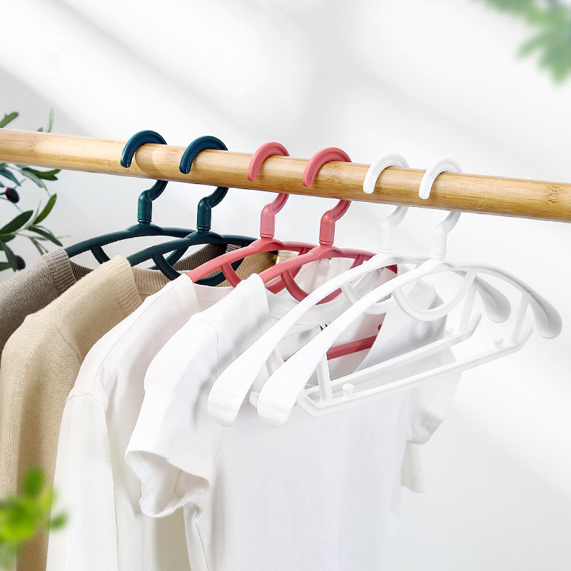 Wide clothes hanger Dormitory household storage plastic multi-function can not afford to pack anti-shoulder angle incognito non-slip hanging clothes support