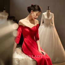 Rosanne toast dress bride 2021 new female order wedding dinner temperament red dress skirt summer