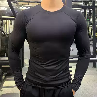 Autumn fitness clothes men's sports running tight-fitting long-sleeved elastic quick-drying air-permeable bottoming shirt Compressed long-sleeved training clothes