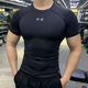 Tights men's sports elastic quick-drying sweat-absorbent breathable short-sleeved fitness running training T-shirt personal trainer work clothes