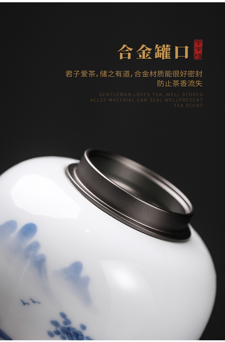 Hand - made up with caddy fixings seal pot home store receives tin cover your up cylinder tea tea box of jingdezhen ceramics