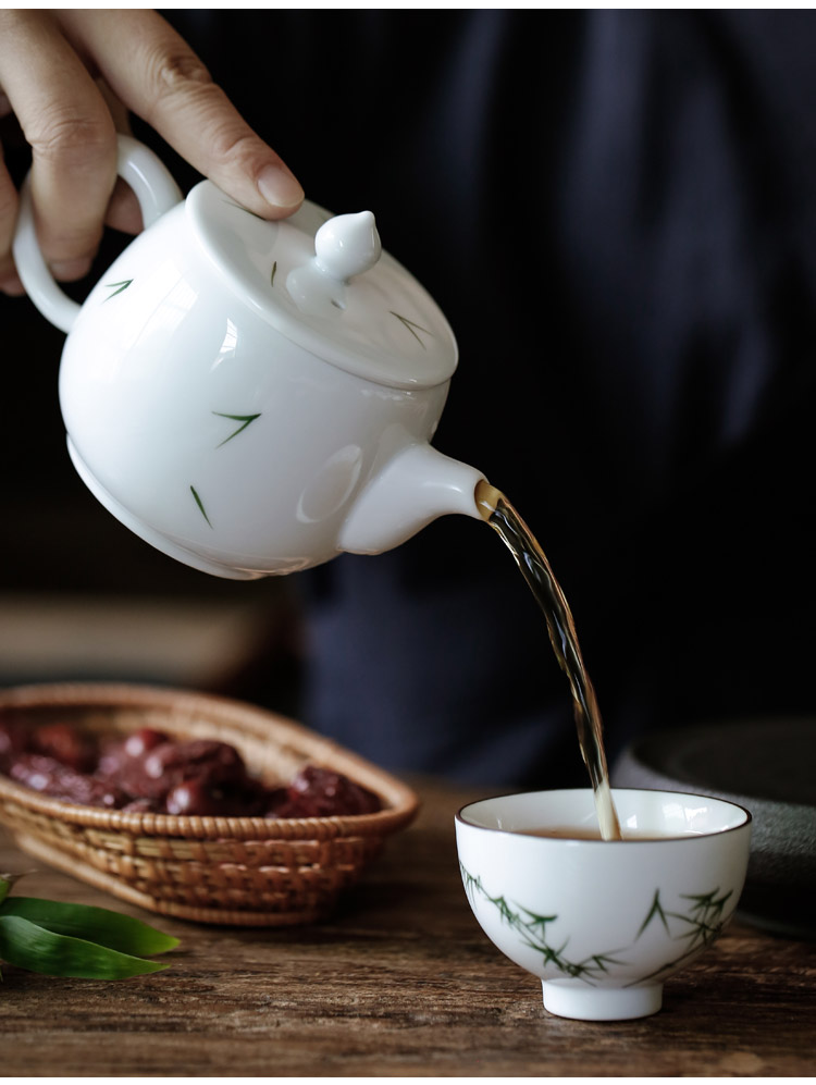 Kate white marble fat white porcelain teapot ceramic ink in the kung fu tea set the teapot item teapot