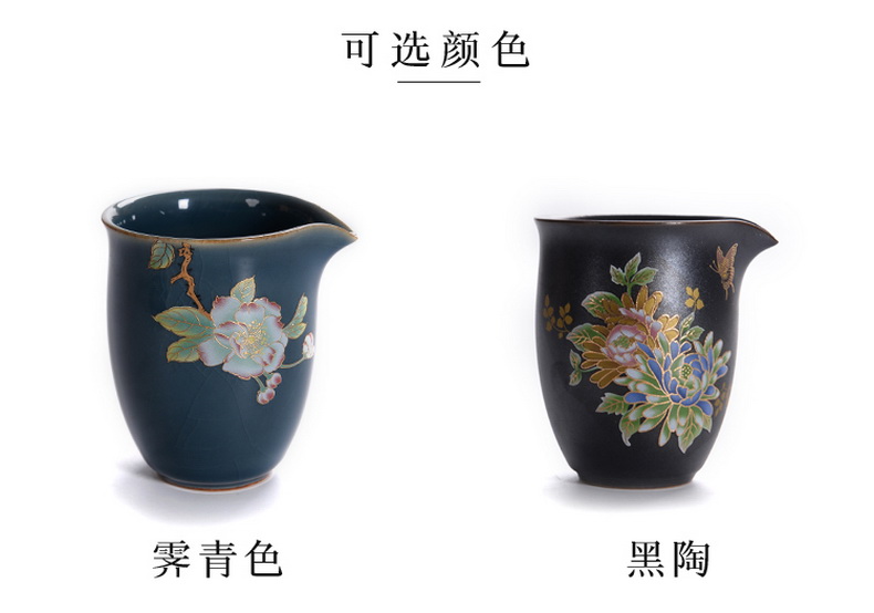 Black pottery, stole home kung fu tea set jingdezhen ceramic teapot teacup tureen tea tea service office