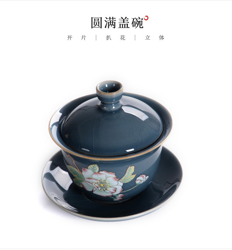 Black pottery, stole home kung fu tea set jingdezhen ceramic teapot teacup tureen tea tea service office