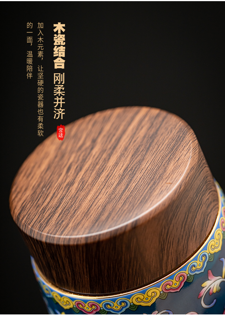 Colored enamel coppering. As silver court wind warm heart cup of jingdezhen ceramic tea cup silver cup vacuum cup warm hand