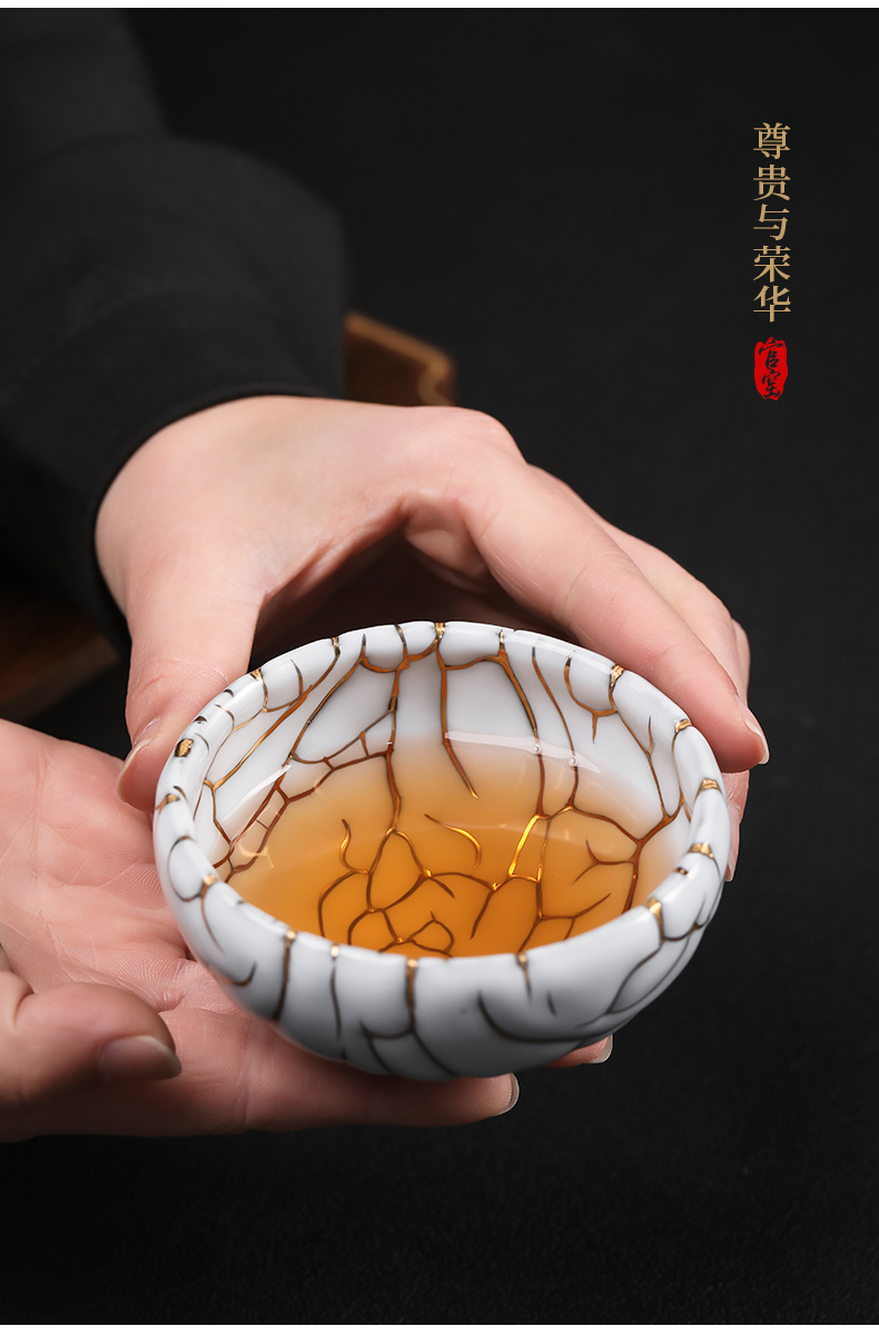 Up with chi wild cup 24 k gold cup manually jingdezhen ceramic cup sample tea cup tea master cup personal cup