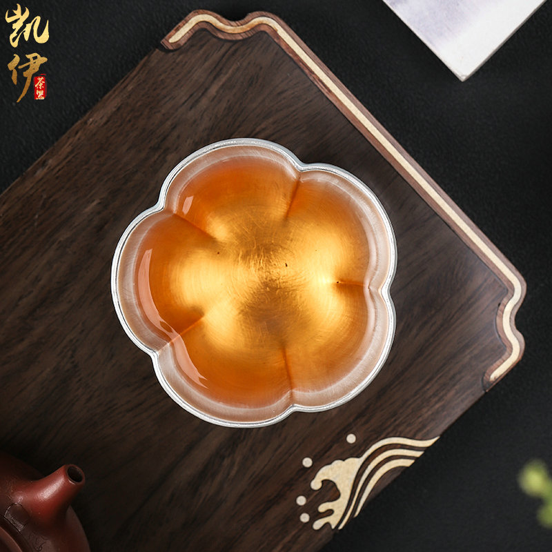 Open the slice your up coppering. As 999 silver cup sample tea cup kunfu tea tea cup tea cup of jingdezhen ceramic silver cup