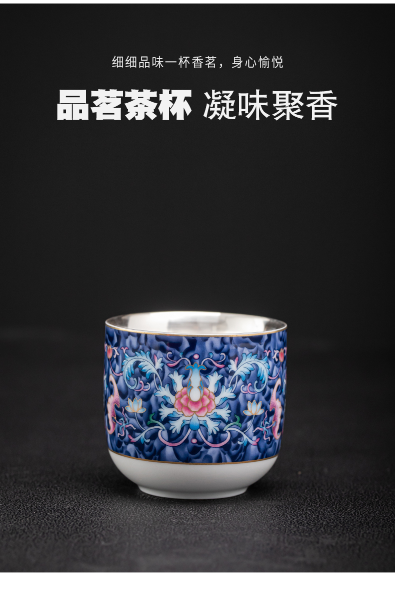 Pure color enamel trail pot coppering. As silver tea set large capacity girder silver pot of jingdezhen ceramic tea cups