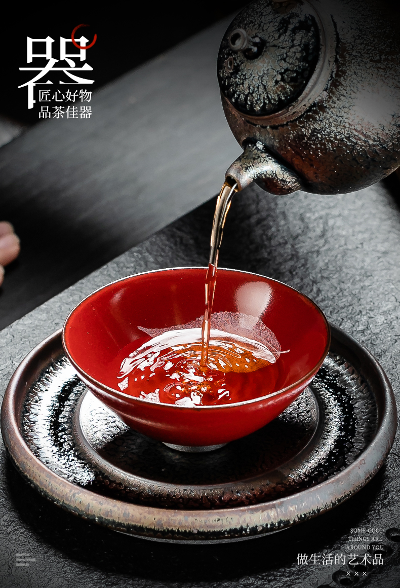 Zeng, Guangxu ruby red light perfectly playable cup kunfu tea leaves sample tea cup checking ceramic cup tea master cup tea cup