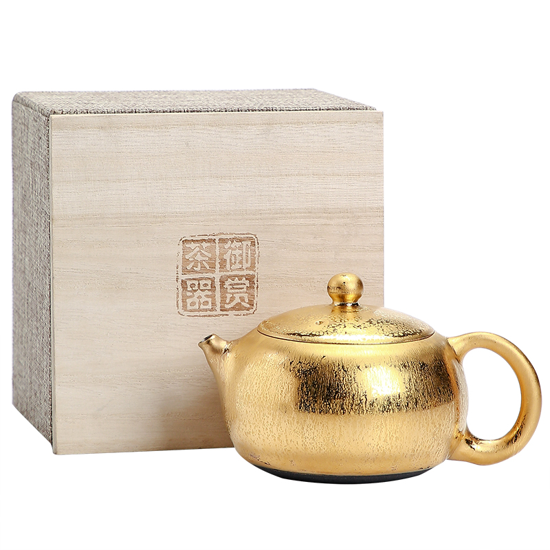 Zeng, Guangxu gold of firewood temmoku built one single pot of ceramic teapot household pure manual ball hole, xi shi pot teapot