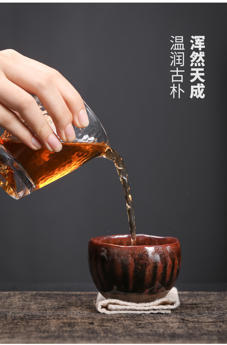 For li into pure manual pull embryo firewood compensated boring cup coarse pottery cups personal single cups of tea cup, ceramic tea set the master