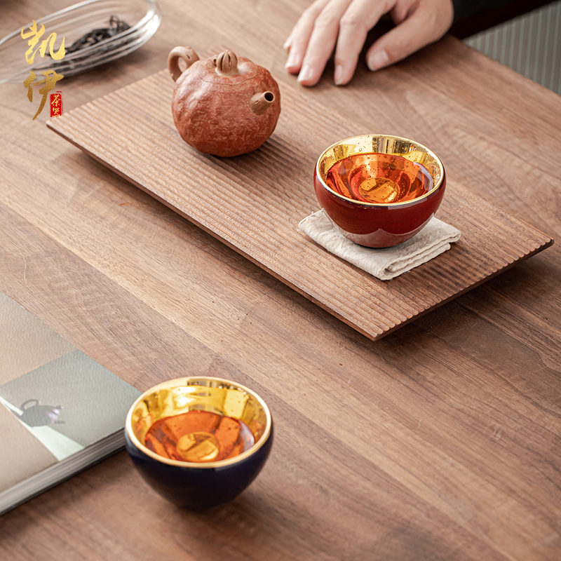 Gold aloes cup pressure hand cup cup master cup ceramic iron sample tea cup tea individual cup jinzhan big cups
