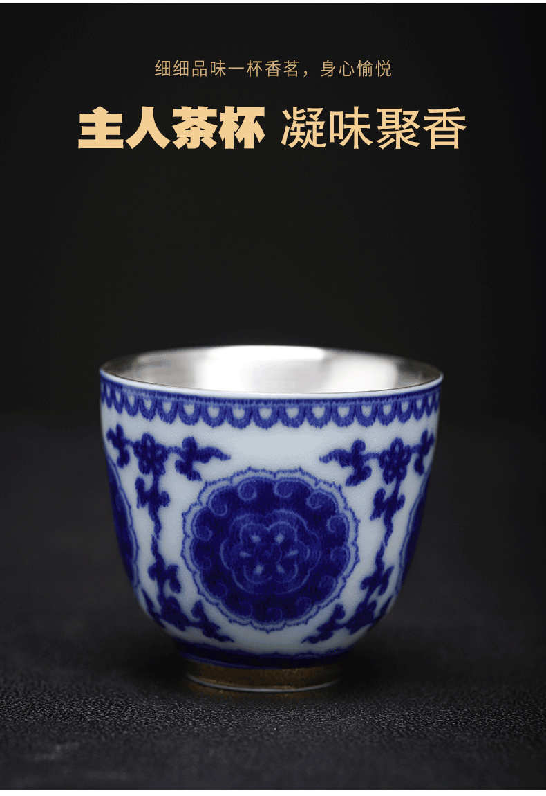 Blue and white porcelain tea set coppering. As silver tea set tea ware jingdezhen ceramic tea set office household gifts sets