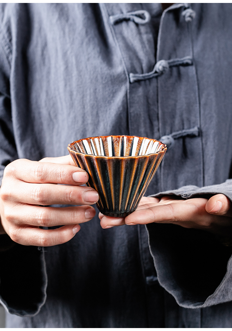 Gao Shaoxiong built lamp box for a cup of tea cup masters cup up tire iron ceramic sample tea cup, cup of kung fu tea cups