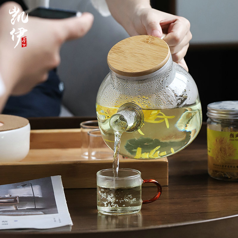 The Heat - resistant glass teapot ceramic based home warm tea stove heating base bamboo tray was suit make tea a cup of tea