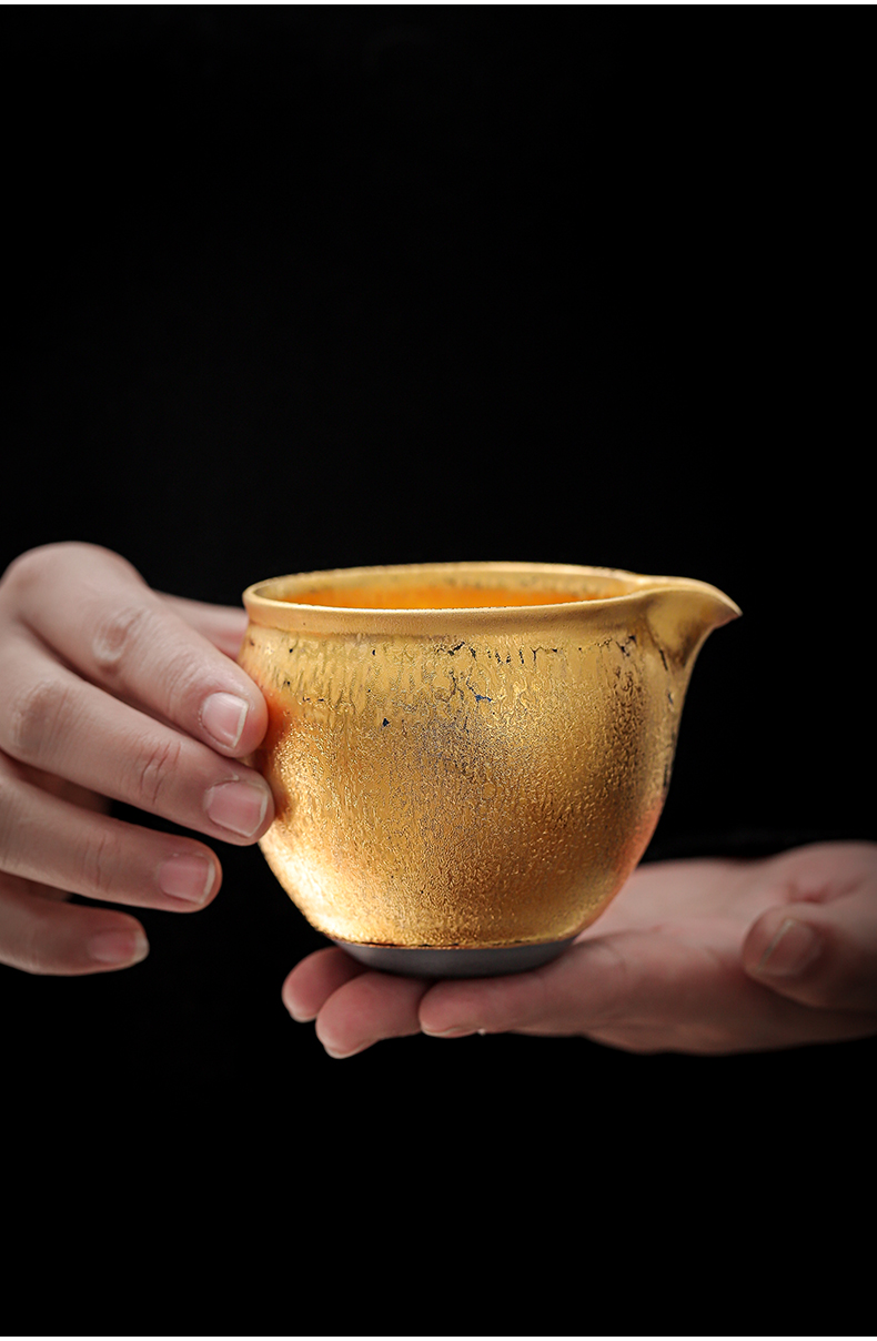 Zeng, Guangxu master hand made gold points tea tea tea fair temmoku up ceramic cup tea accessories