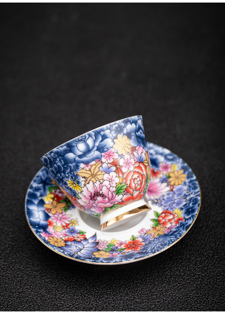 Flower is side the tea steamer coppering. As silver kung fu tea set of jingdezhen ceramic tea cup, office home