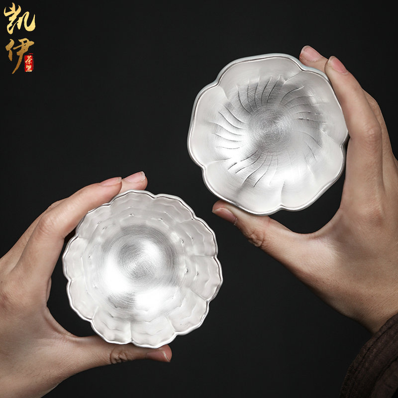 Open the slice your up coppering. As 999 silver cup sample tea cup kunfu tea tea cup tea cup of jingdezhen ceramic silver cup