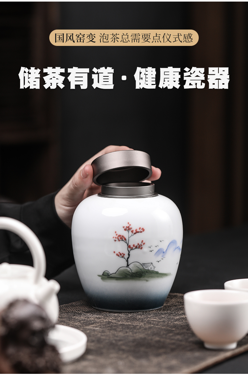 Hand - made up with caddy fixings seal pot home store receives tin cover your up cylinder tea tea box of jingdezhen ceramics