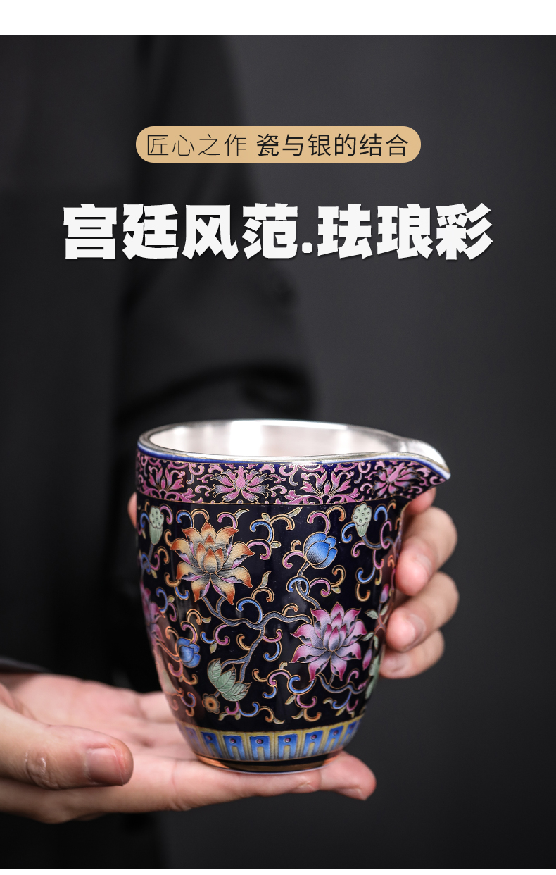 Colored enamel 999 coppering. As yinhua open prosperous kung fu tea set points accessories fair keller of tea ware jingdezhen ceramic tea sea