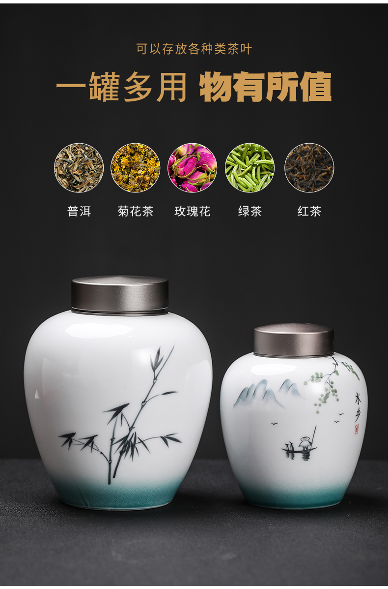 Hand - made up with caddy fixings seal pot home store receives tin cover your up cylinder tea tea box of jingdezhen ceramics