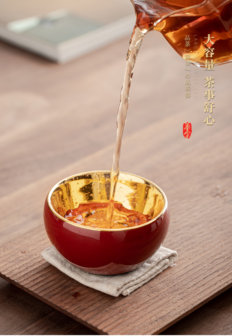 Small bowl of gold cup cup master cup ceramic iron sample tea cup kung fu tea cups jinzhan cup high - grade personal cup