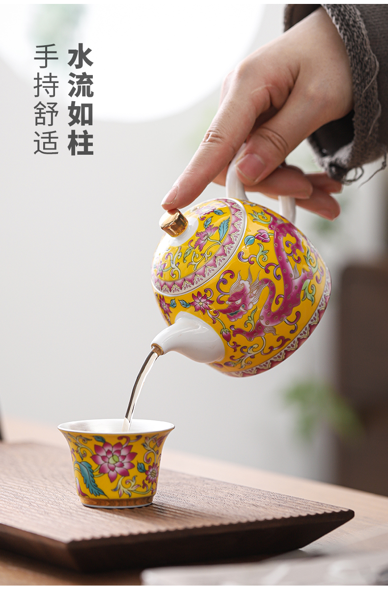 In extremely good fortune coppering. As silver enamel teapot hand grasp pot of kung fu tea tea set jingdezhen single household the teapot