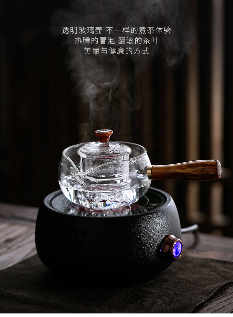 High temperature resistant glass side put the pot with thick black the boiled tea, the electric TaoLu cooking pot kung fu tea tea kettle furnace