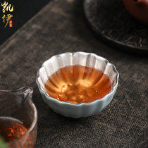 Ru kiln gilt silver Open piece Tea Cup Tea Cup Cup kung fu tea cup tea cup ceramic Silver Cup petal Master Cup