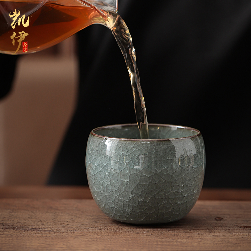 Zeng, Guangxu celadon ice to crack my heart light kung fu tea cup tea cup master cup of household ceramic sample tea cup individuals