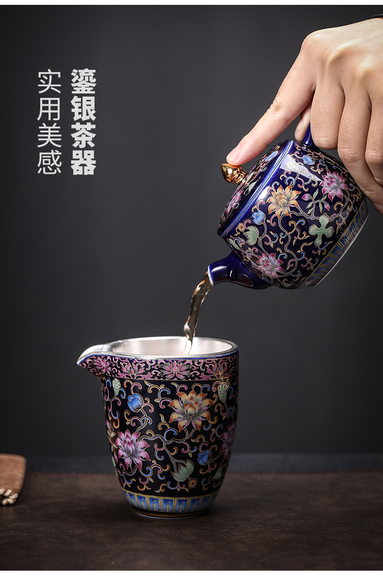 Colored enamel 999 coppering. As yinhua open prosperous kung fu tea set points accessories fair keller of tea ware jingdezhen ceramic tea sea