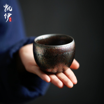 Hand-built Kung Fu tea cup Tianmu kiln becomes a personal cup tea cup tea cup single cup master cup Kung Fu cup tea cup