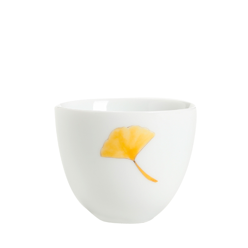 Kate hand - made white porcelain cup sample tea cup under the glaze color cup individual cup tea cup of tea, green tea cup