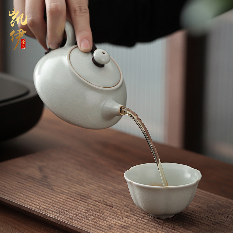 Open the slice your up can raise the teapot pot bearing kung fu tea kettle jingdezhen ceramic teapot hand grasp pot of drinking tea pot