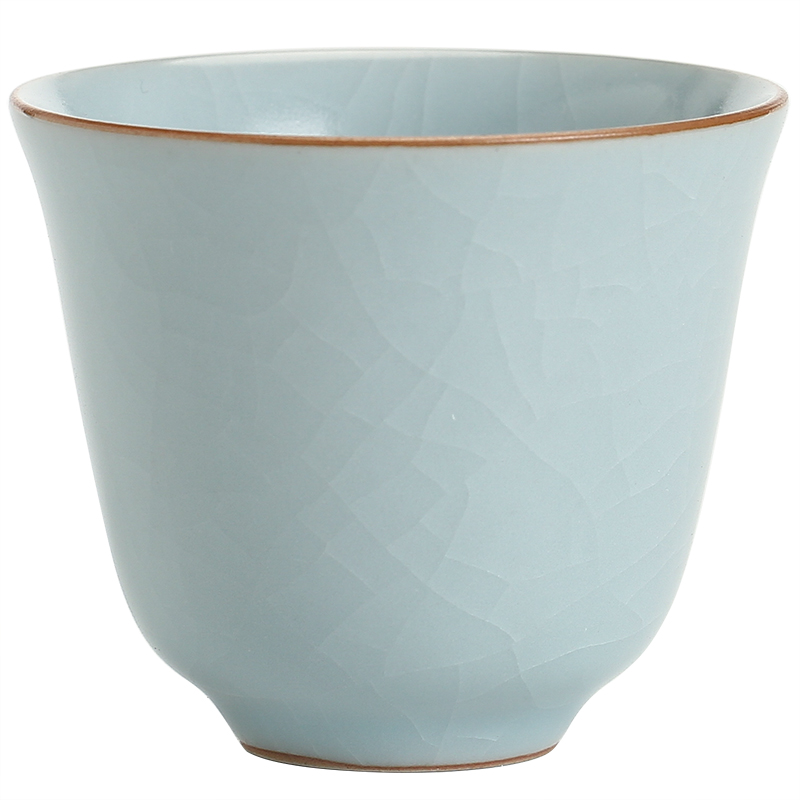 Ru up market metrix who cups sliced open your porcelain cups can raise kung fu tea set single glass ceramic large individual sample tea cup bowl