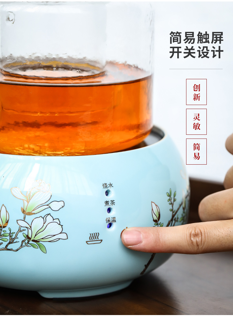 Cooking boil the kettle black tea tea stove'm glass teapot small electric TaoLu household steam boiling tea set