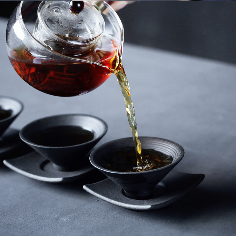 Kate TaoLu boiled tea machine household black pottery tea set kung fu tea side of high temperature resistant glass pot of warm tea
