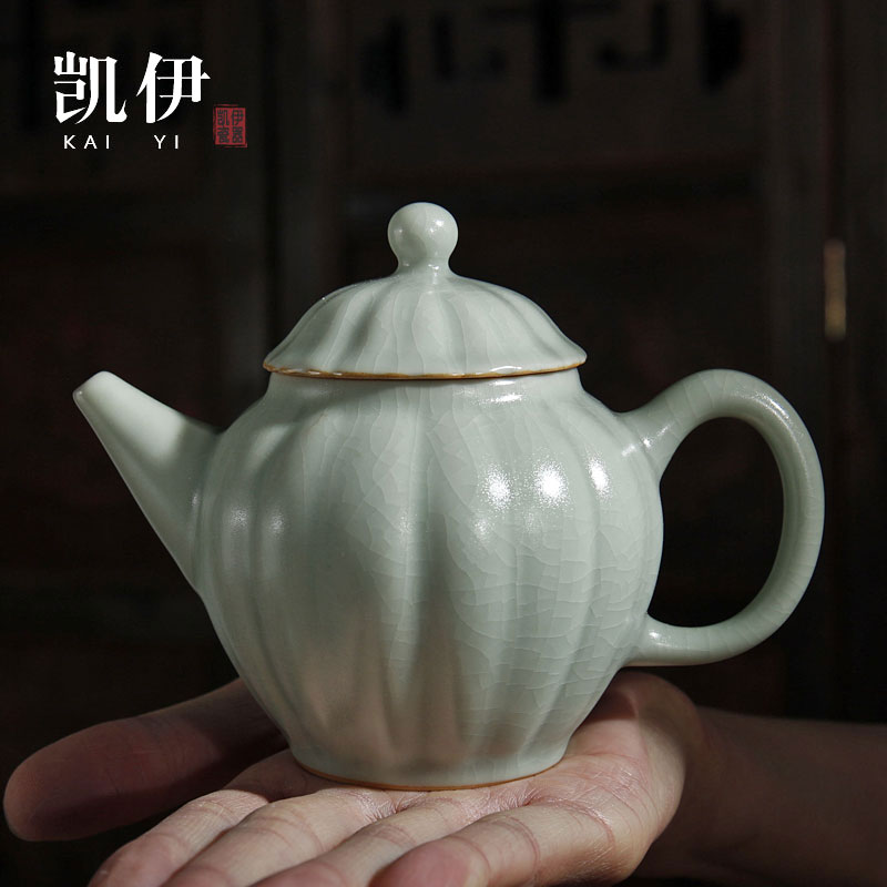 Kate your up teapot petals ceramic pot of single pot, pot of tea sets kung fu tea set household porcelain can have a pot