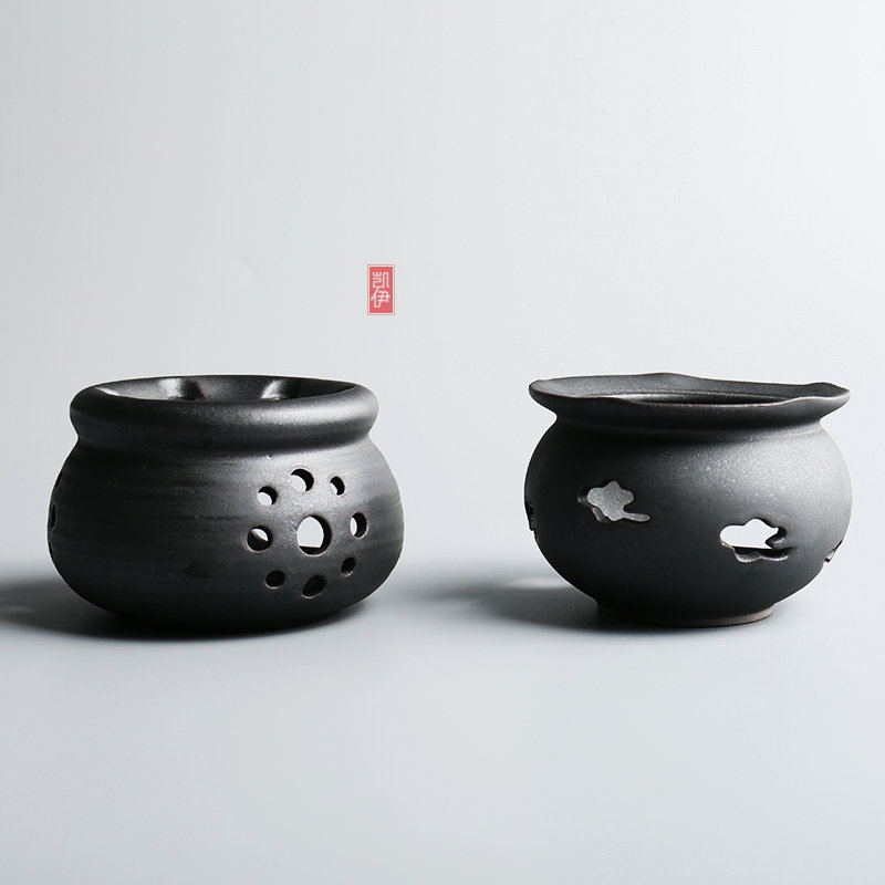 Kate new ceramic heating base make tea based furnace alcohol furnace heating base with black gold tea accessories