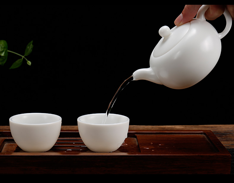 Kate dehua white porcelain craft teapot fu tea pot of kung fu tea set single pot teapot ivory white ceramic household