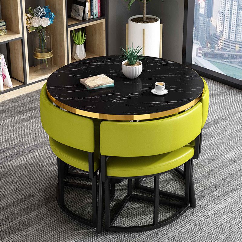 Home Reception Hospitality Sample House Display Center Milk Tea Shop Cafeterie Lounge Small Family balcony Small round table and chairs