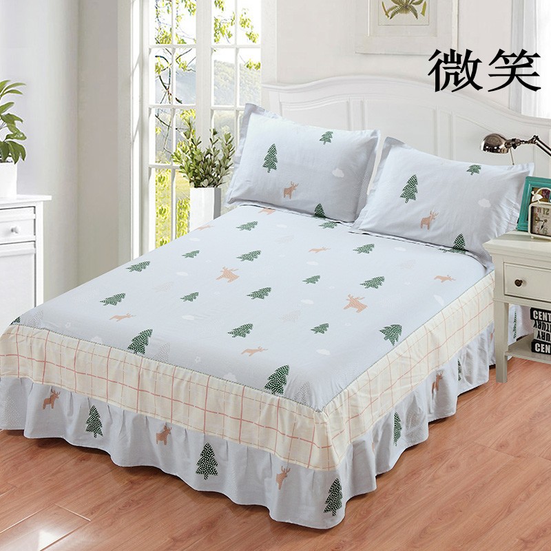 Mùa hè cotton giường váy mảnh duy nhất bông xù trải giường chống trượt tấm ga trải giường bìa 1.5 m1.8 m bảo vệ bìa