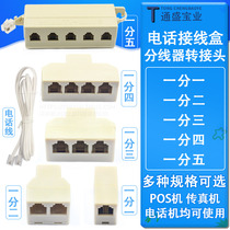 Telephone splitter One minute five four three distributor One minute two telephone line one drag four straight through the docking head