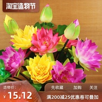 Simulation lotus Lily for Buddha supplies Lotus temple Buddha hall decoration Lotus fake flower Buddha table Lotus