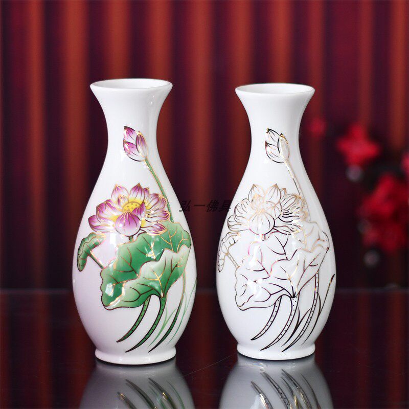 Buddhist Supplies Buddhist Vase Buddha front for vase sketching Lotus Lotus Net Water Bottle for Buddhist vase Lotus bottles