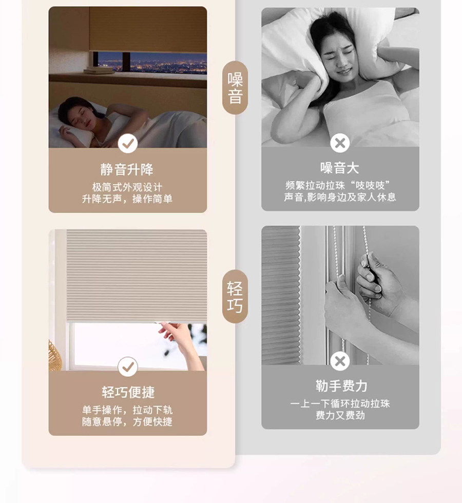 Cordless Day and Night Honeycomb Blinds No-Drill Shade - Product image 8