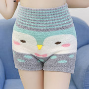 Dày bụng quần short mùa thu / mùa đông eo cao quần ấm plush quần circumsal mặc bên ngoài bộ đồ ngủ eo phục kích bất ngờ ấm kinh nguyệt quần palace phụ nữ.